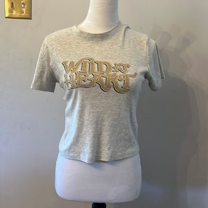 Soft partially cropped top